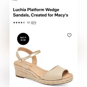 Charter Club Luchia Platform Wedge Sandals, Created for Macy's. Size 9.5